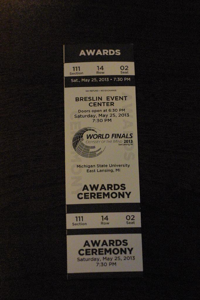 IMG_2683.JPG - Odyssey of the Mind World Finals 2013 awards ceremony