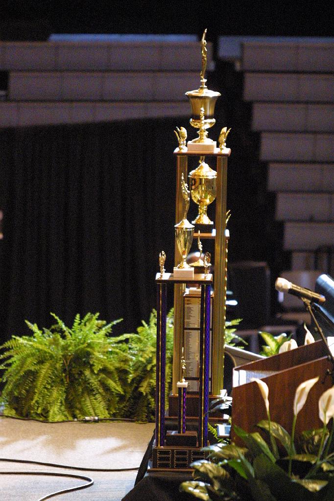 IMG_2687.JPG - Ranatra Fusca trophy at the Odyssey of the Mind World Finals 2013 awards ceremony